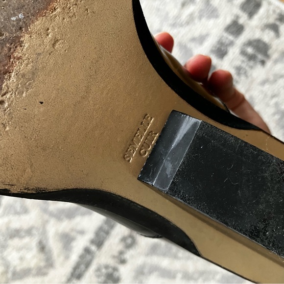 Robert Clergerie Black coated leather tapered toe lace up with geometric heel - Picture 4 of 14